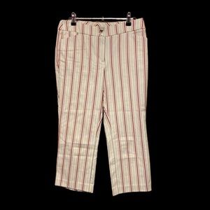 Chicos striped cropped straight leg pants size 0P or small/4 petite